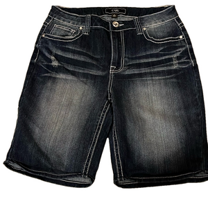 Cato bejeweled denim Bermuda shorts size 8